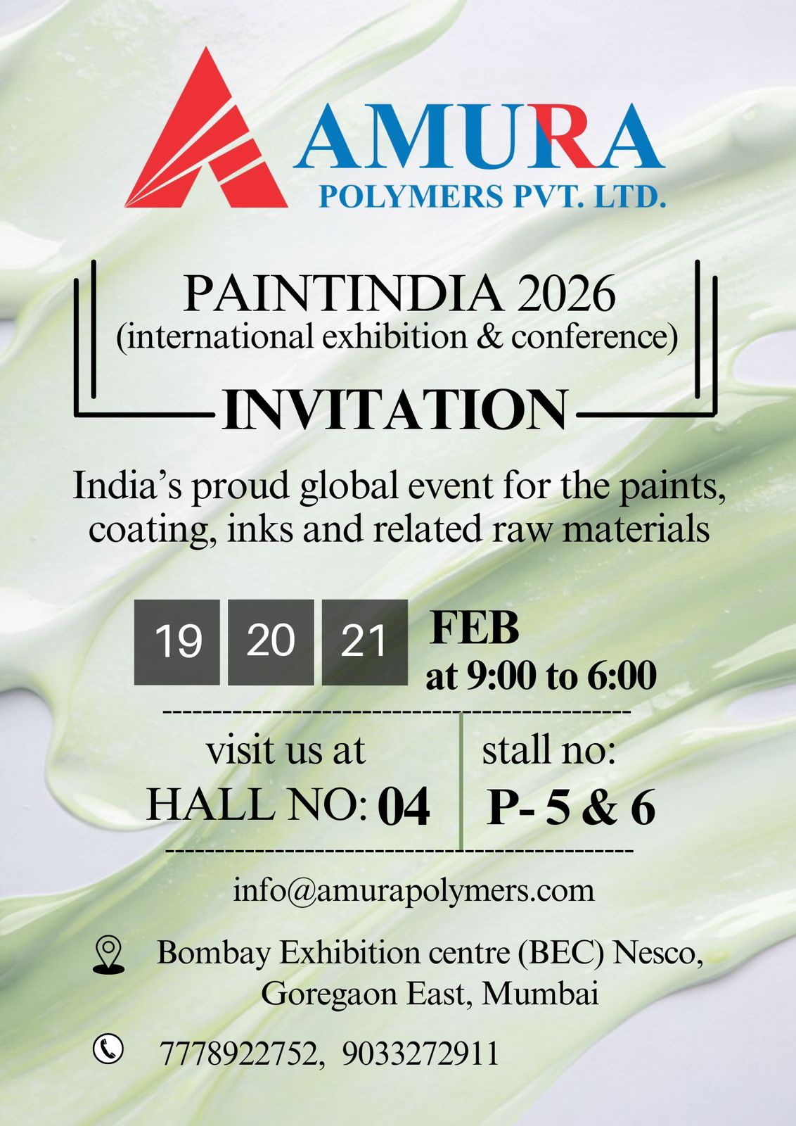 PaintIndia 2026 Exhibition Poster